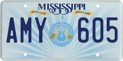 MS license plate AMY605