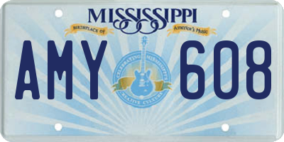 MS license plate AMY608