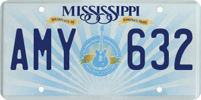 MS license plate AMY632