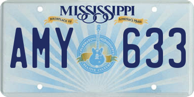 MS license plate AMY633