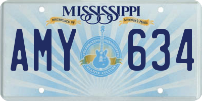 MS license plate AMY634