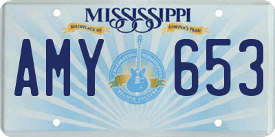 MS license plate AMY653