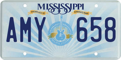 MS license plate AMY658