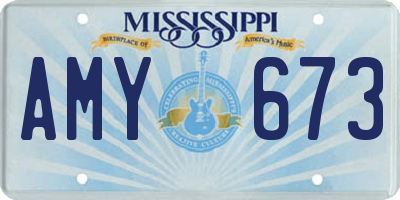MS license plate AMY673