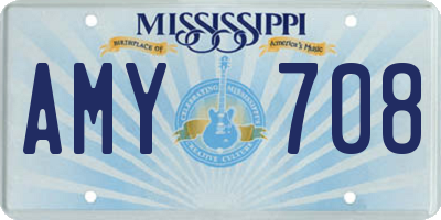 MS license plate AMY708