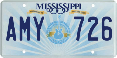 MS license plate AMY726
