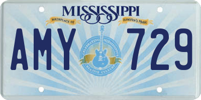 MS license plate AMY729