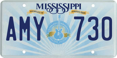 MS license plate AMY730