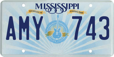 MS license plate AMY743