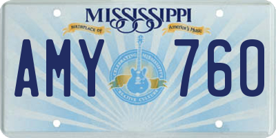 MS license plate AMY760