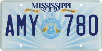 MS license plate AMY780