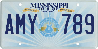 MS license plate AMY789