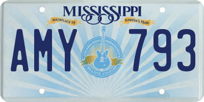 MS license plate AMY793