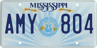 MS license plate AMY804