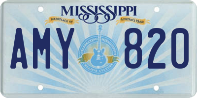 MS license plate AMY820