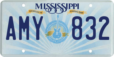 MS license plate AMY832
