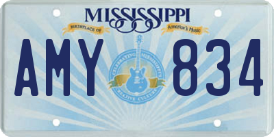 MS license plate AMY834