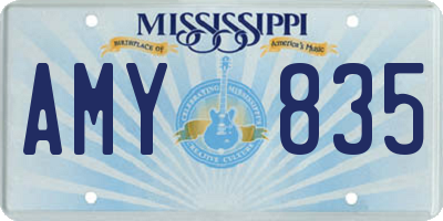 MS license plate AMY835