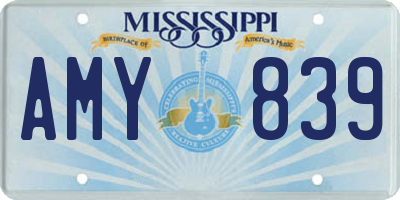 MS license plate AMY839