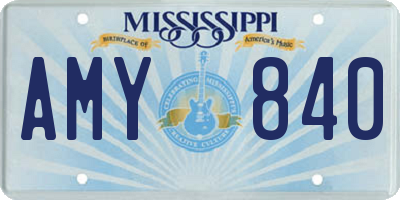 MS license plate AMY840