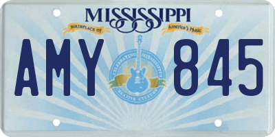MS license plate AMY845