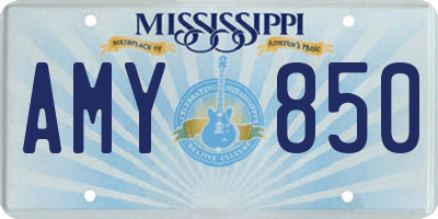 MS license plate AMY850