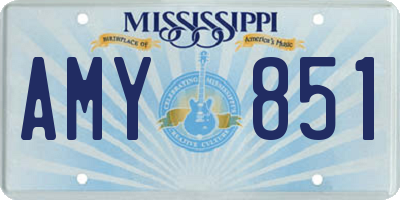MS license plate AMY851