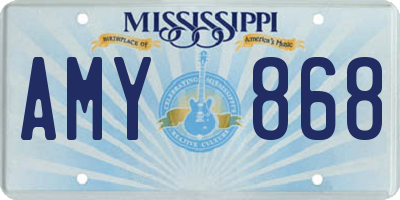 MS license plate AMY868