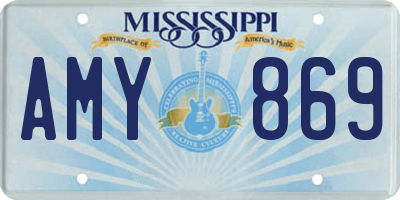 MS license plate AMY869