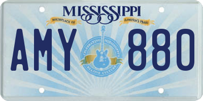 MS license plate AMY880