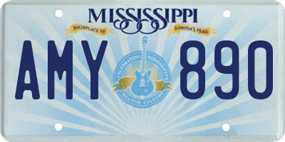 MS license plate AMY890