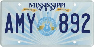 MS license plate AMY892