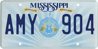MS license plate AMY904