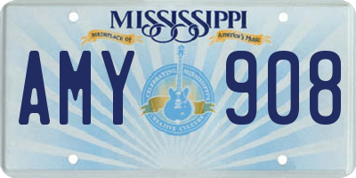 MS license plate AMY908