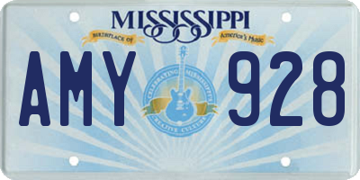 MS license plate AMY928
