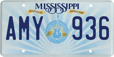 MS license plate AMY936