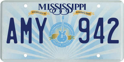 MS license plate AMY942