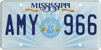 MS license plate AMY966
