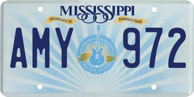 MS license plate AMY972