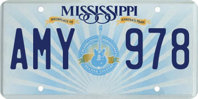 MS license plate AMY978
