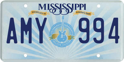 MS license plate AMY994