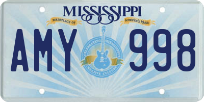 MS license plate AMY998