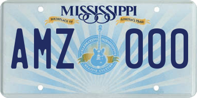 MS license plate AMZ000
