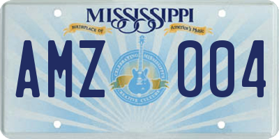 MS license plate AMZ004