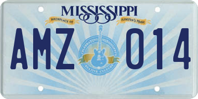 MS license plate AMZ014