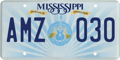 MS license plate AMZ030