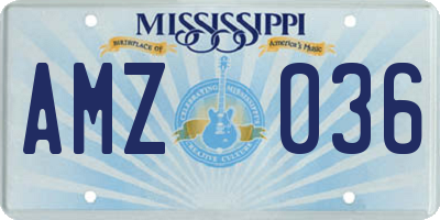MS license plate AMZ036