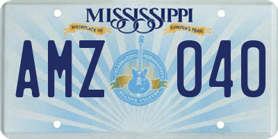 MS license plate AMZ040