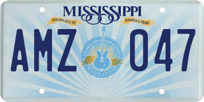 MS license plate AMZ047