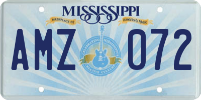 MS license plate AMZ072